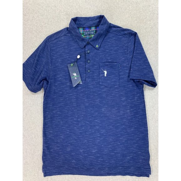 NEW William Murray Cotton Blend Short Sleeve Golf Polo Shirt (Men's Medium) Blue
